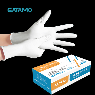 Les gants bon marché en gros de main de nourriture de la poudre SN18 de nitriles de gants libres résistants de gants saupoudrent les gants libres de mélange de vinyle