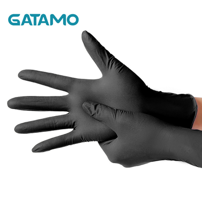Gants libres en gros de nitriles de gants de catégorie comestible d'examen de sécurité de gants de nitriles de la poudre SN13 noire
