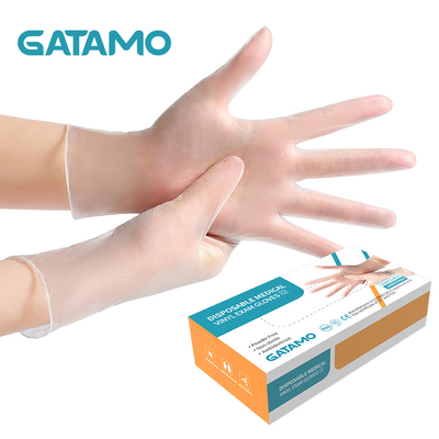 Fabricant en plastique de gants de vinyle de nourriture de gants du vinyle S6 de PVC de carte blanche claire de poudre