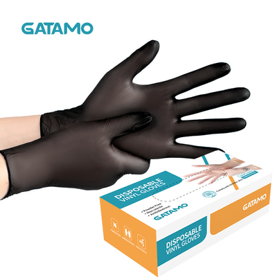 S2 les gants que propres de main de vinyle de cuisine catégorie comestible les gants noirs de vinyle saupoudrent les gants libres de PVC