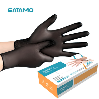 100 gants libres de vinyle de poudre jetable résistante de produit chimique de gants de sécurité de catégorie comestible de gants de main de vinyle
