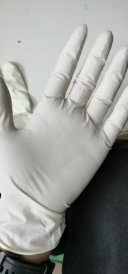 Les gants blancs de latex de latex de gants de haute qualité d'examen ont bon marché saupoudré des gants de latex